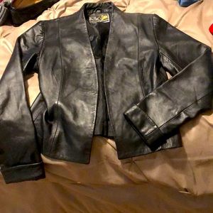 Black leather jacket